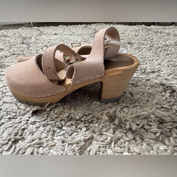 MIA Abba Women’s Leather Suede Ankle Strap SWEDISH Clogs - Picture 2 of 3